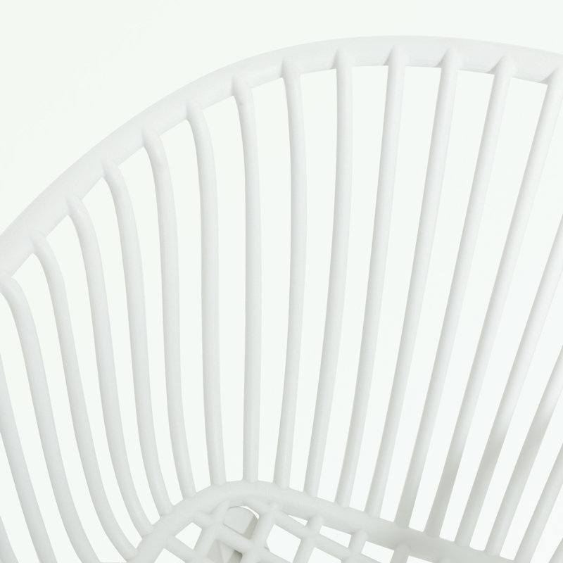 Ensemble de salle à manger d'extérieur 7 pièces avec chaise de salle à manger et table en bois Paito, Blanc