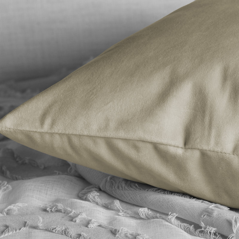 Heritage Plush Velvet Throw Pillow Covers - Decorative Pillow Covers, Light Beige