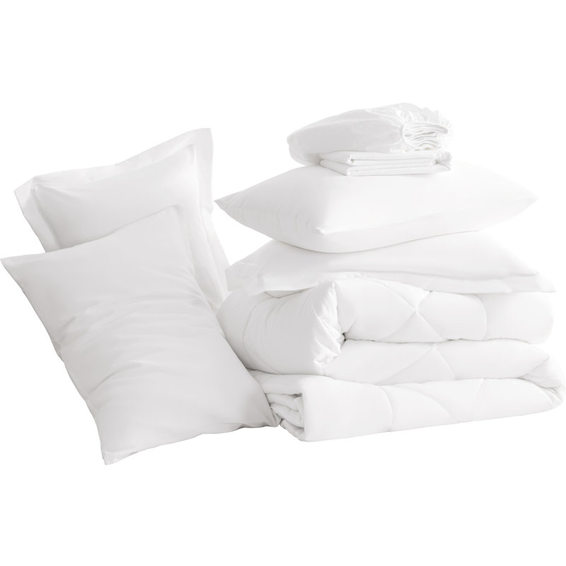 Ensemble de literie pour grand lit 7 pièces doux et respirant, Grand (7 pièces), Blanc