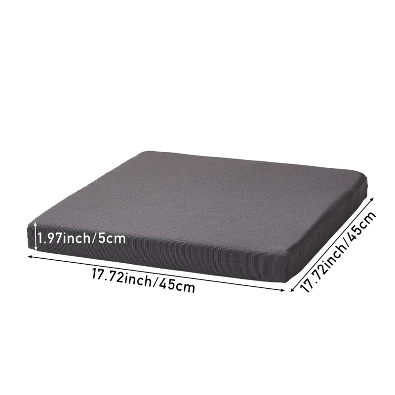 Outdoor Indoor Square Seat Cushion, Dark Grey