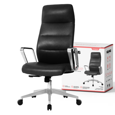 Fauteuil de bureau pivotant en cuir polyuréthane à haut dossier Nouhaus