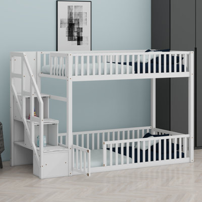 Bunk Bed With Integrated Ladder And Built-In Storage Solutions
