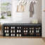 Banc de rangement pour chaussures avec coussin, armoire de rangement pour le hall d'entrée, long casier pour le salon, la chambre à coucher, le vestibule, blanc-706671069-705588419