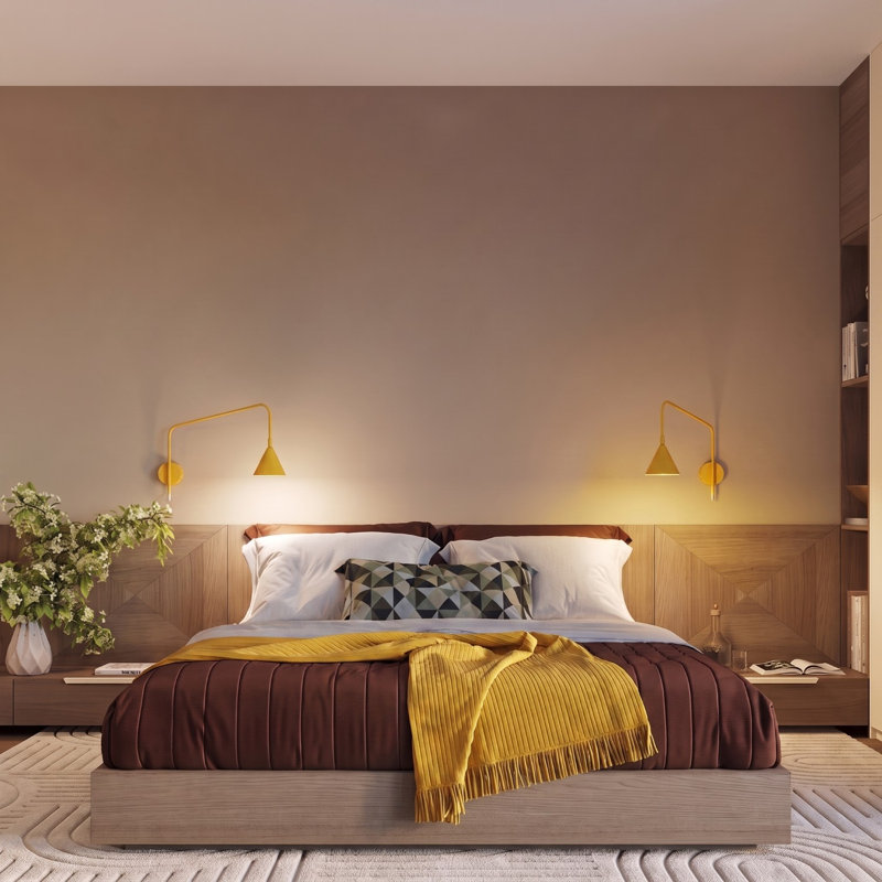 Nox Steel Flush Mounted Sconce, Wall lamp NOX 1 yellow with a switch, Yellow, 1 Light