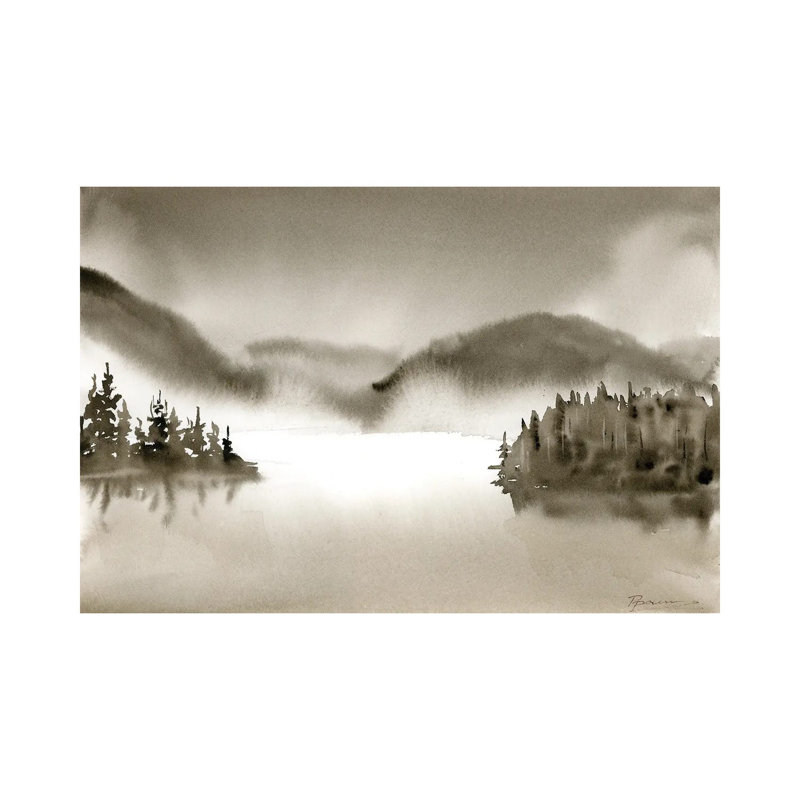 «Lake Silence», reproduction d'art sur toile tendue, No Frame, 12" x 8", Gallery Wrapped Canvas