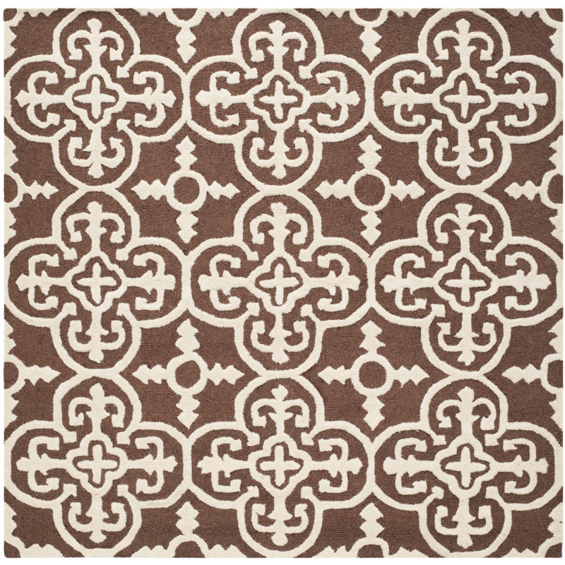 Cambridge Hand Tufted Wool Geometric Rug, Square 6'