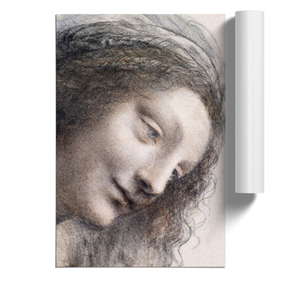 The Head of the Virgin by Leonardo da Vinci - Frameless Print