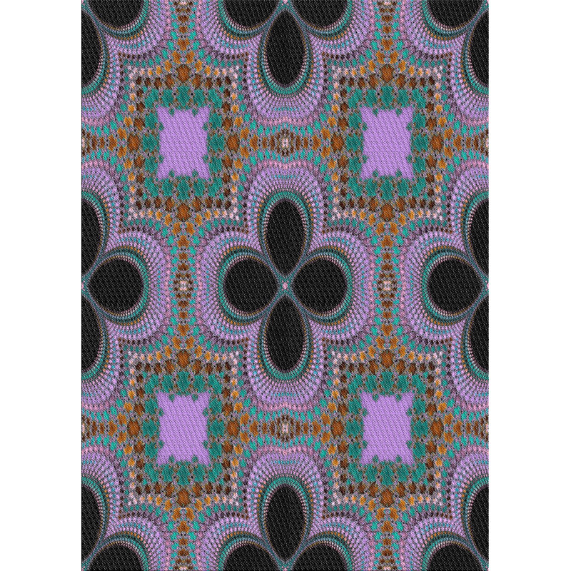 Tapis rose/brun à motifs, Rectangle 5 pi x 7 pi