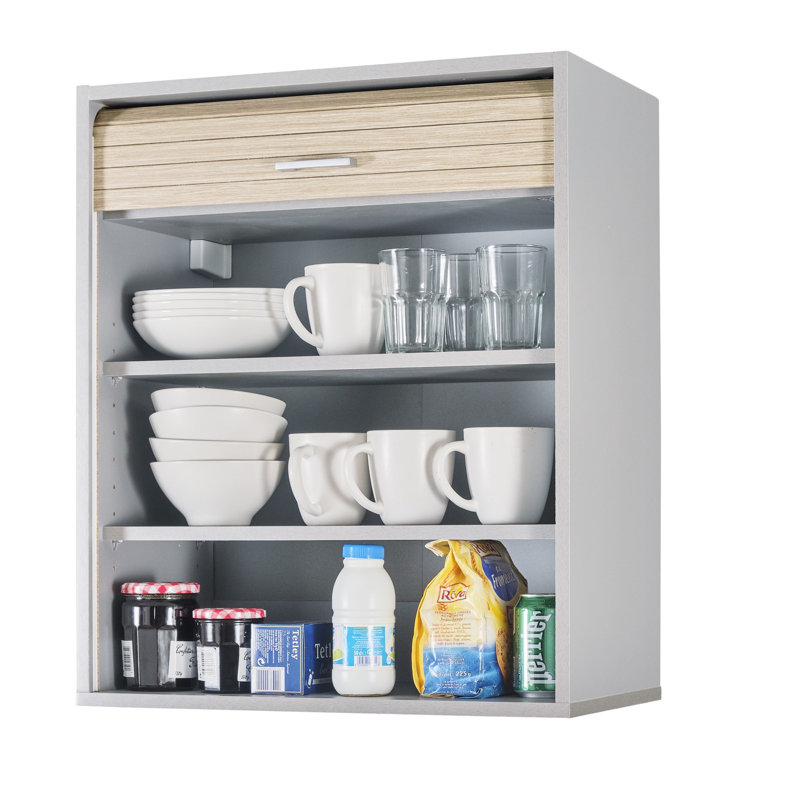 Atai 72cm Kitchen Pantry, Aluminum/Oak