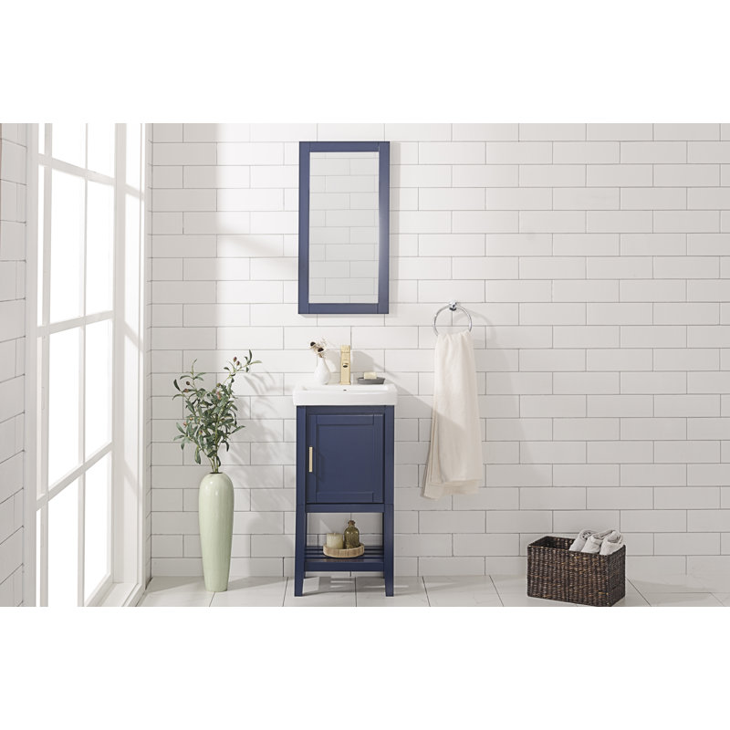 Miroir de salle de bain Brisa, Bleu, H 30 po x l 16 po