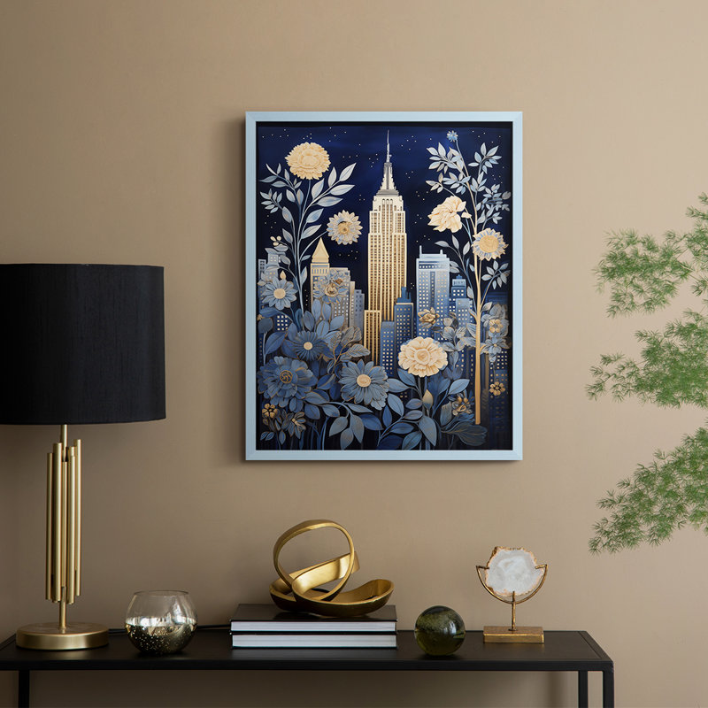 «LANDSCAPES Series CCXXII», reproduction d'art encadrée - bois massif, H 11 po x l 9 po, Bleu