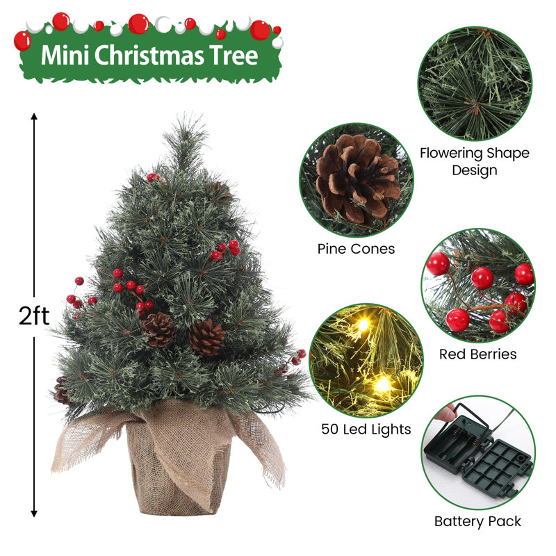 Sapin de Noël artificiel éclairé 24,4 pi