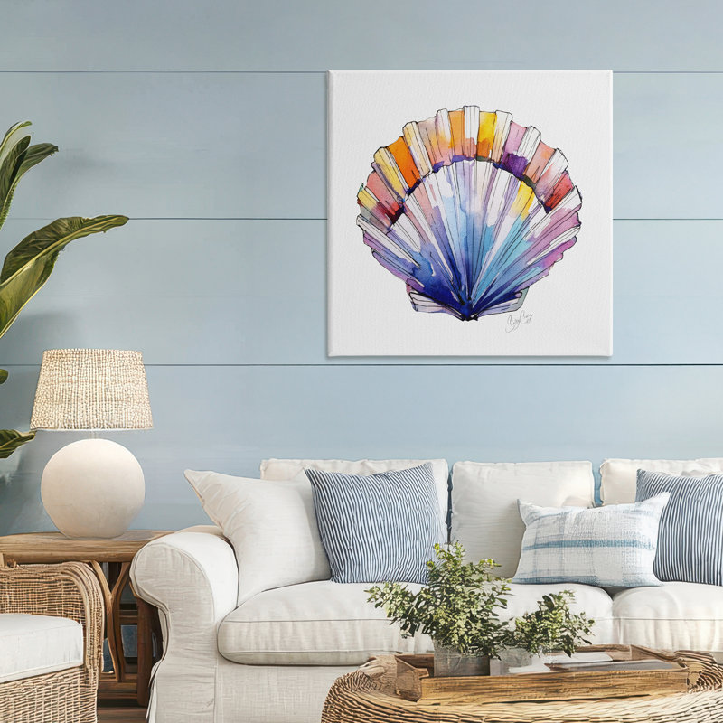 Aquarelle côtière, conception par Shelly Craig, H 36 po x l 36 po