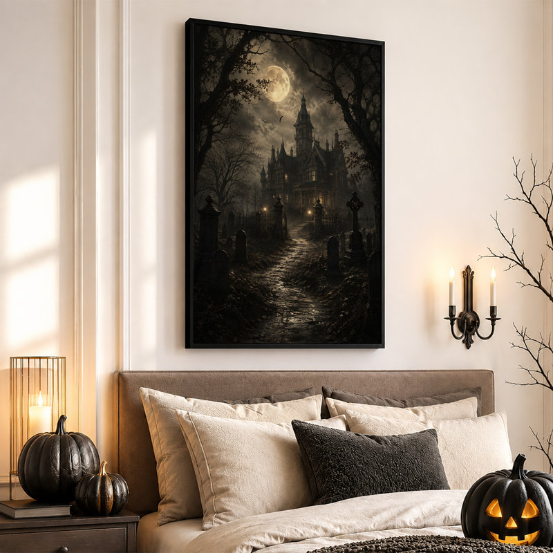 Art mural victorien sur toile Halloween, H 30 po x l 20 po