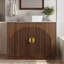 Base de meuble-lavabo de 36 po en noyer brun rétro avec comptoir en pierre, lavabo en céramique, drain inclus et tablette réglable-1837255230-1837255229