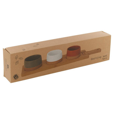 5 Pc Stoneware Serving Condiment Sets