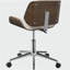 Chaise de bureau pivotante écru et noyer
