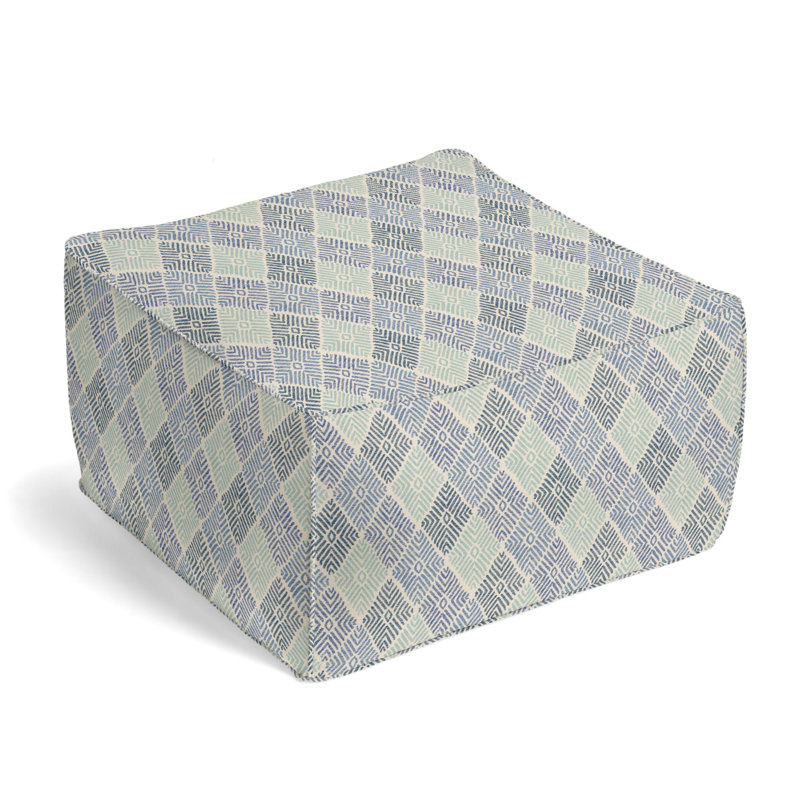 Upholstered Pouf, Lilac/Green 100% Cotton