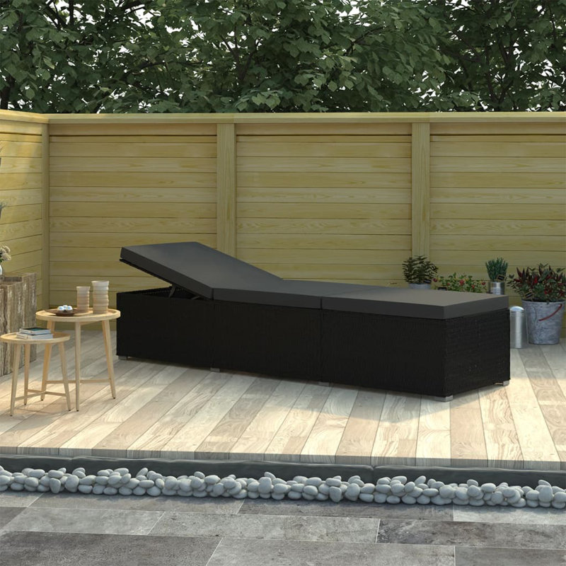 Chaise longue de patio avec dossier ajustable Silvestro, gris, Brun