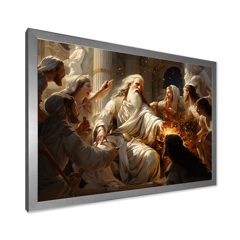 Nettoyage du Temple du Christianisme, Cadre flottant doré, H 12 po x l 20 po