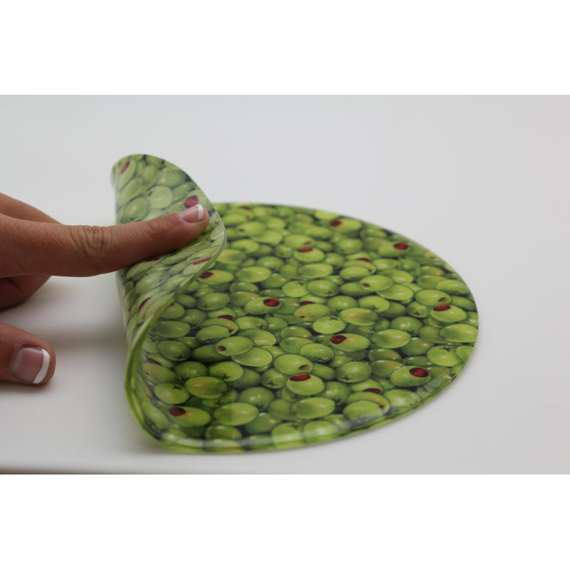 Olive Green Silicone and Fabric Round Trivet