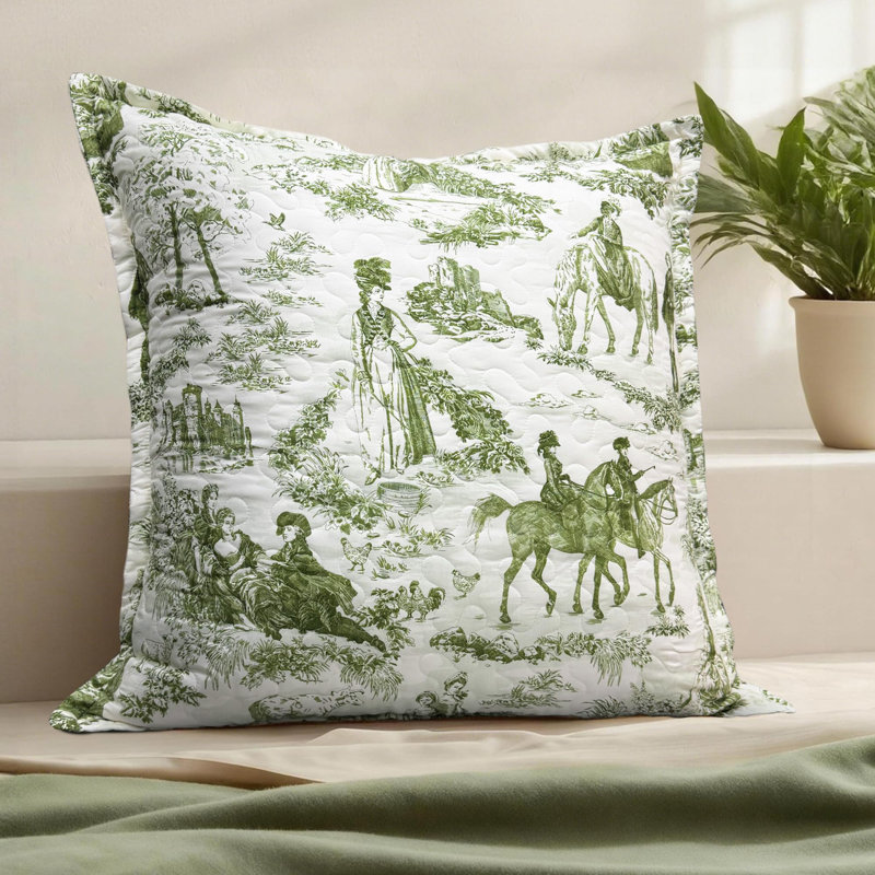 Toile matelassée couvre-oreiller ferme campagne française rétro imprimé motif décoratif carré pour la maison canapé chambre lit décoration
