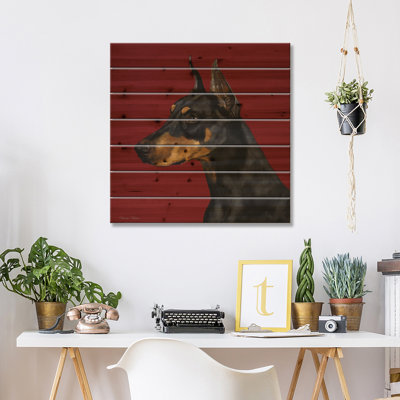 «Doberman» par Vicki Newton, impression sur bois sans cadre