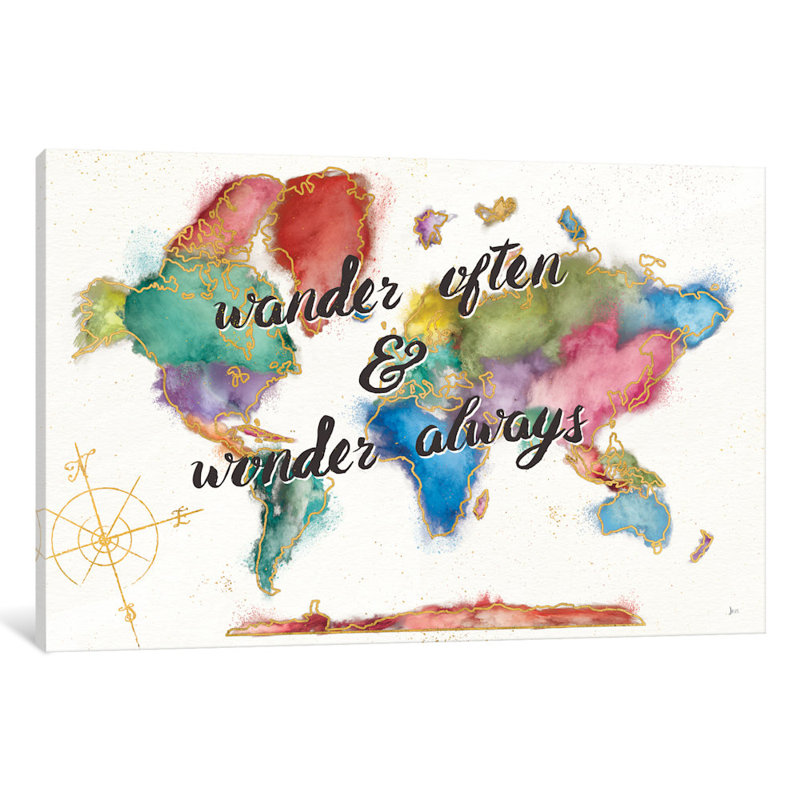 «Colorful World I» par Jess Aiken - impression sur toile tendue, H 40 po x l 60 po x P 1,5 po, Toile tendue, Pas de tapis