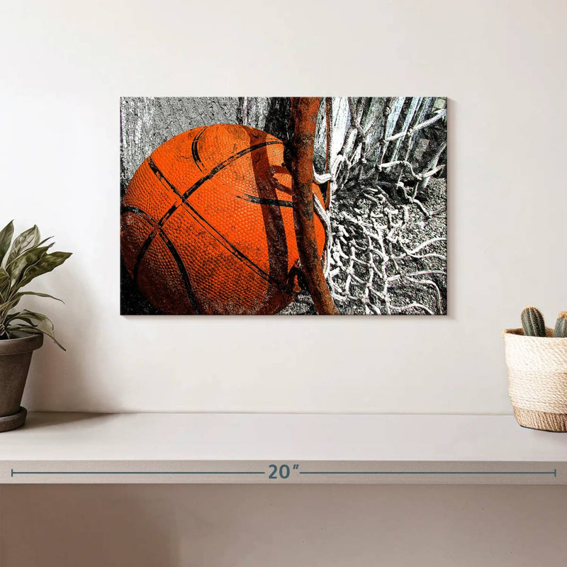 Ballon de basketball orange Sirci, H 8 po x l 12 po