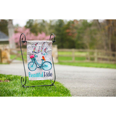 Double Sided 18 in. H x 12.5 in. W Linen Animal Garden flag