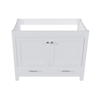 42'' Bathroom Vanity Without Sink ,Multi-Functional Bathroom Cabinet With Doors And Drawer,  Frame And MDF Board (Only Base)