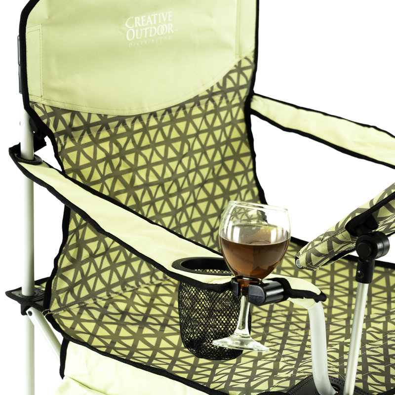Ichair Folding Wine Chair With Adjustable Table | Forest Green Diamond, White