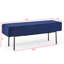 Banc de chambre en velours de style contemporain, bleu (45 po x 13 po x 17 po)