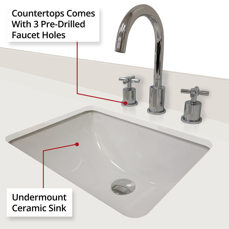 Ensemble de meuble-lavabo simple 48 "avec miroir, Chêne brun, Marbre de Carrare blanc