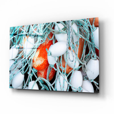  «Newport Crab Pots» par Richard Wong, art mural en verre acrylique, 16 po x 12 po