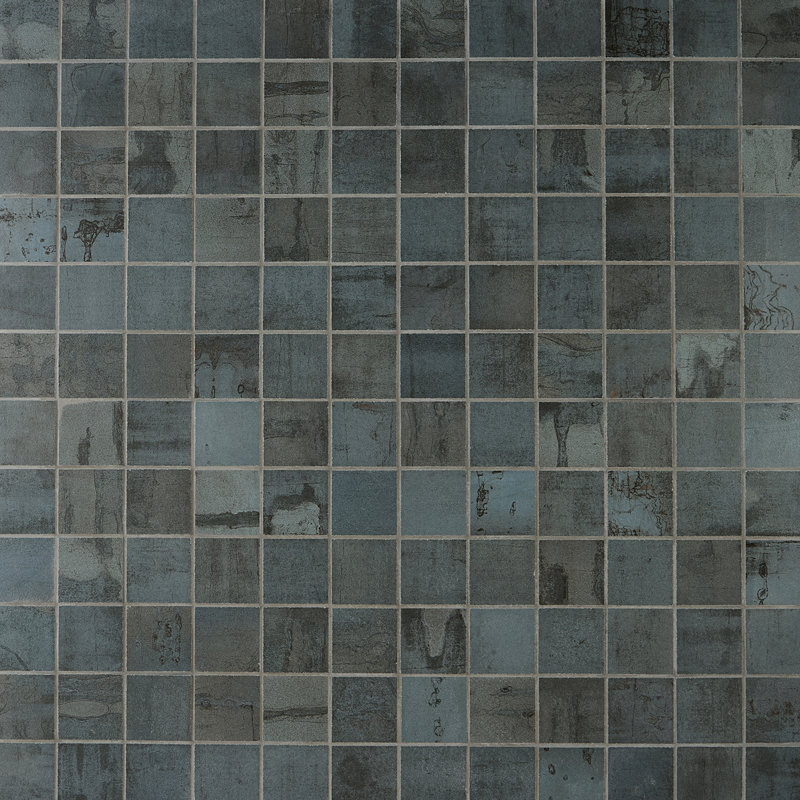 Angela Harris Alloy 2" x 2" Porcelain Metal Look Mosaic Wall & Floor Tile Tile ( 0.92 sq. ft. / box ), Blue