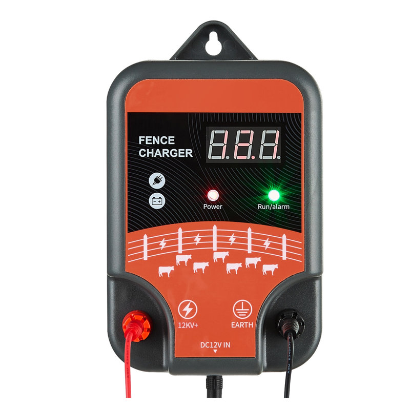 Électrificateur/chargeur pour clôture électrique, sortie 10 kV 3 J avec indicateur DEL, compatible CA/CC/solaire pour la protection du bétail et de la volaille