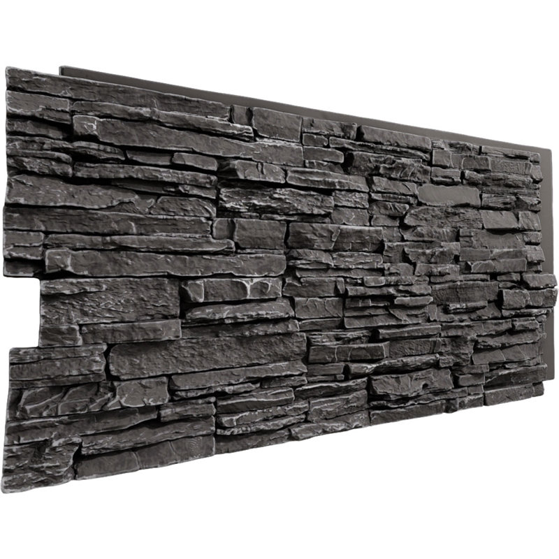 Panneau de faux pierre EverStone Canyon Ridge, l 45 3/4 po x H 24 1/2 po x P 1 1/4 po, couleur graphite, Graphite