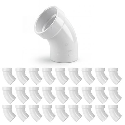 1-1/2 in. White PVC DWV 1/8 Bend 45° Street Elbow, Hub x Spigot Drain, Waste & Vent Fitting, (100 Pack)