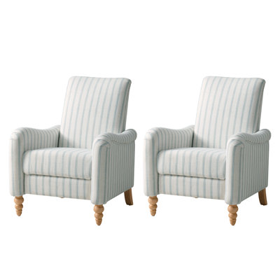 Terren 28.25"W Camilo Farmhouse Recliner with Solid Wood Spindle Legs Set of 2