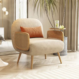 Mid-Century Modern Rattan Daybed Single Sofa Bed Couch Convertible Sleeper Lounge Chair