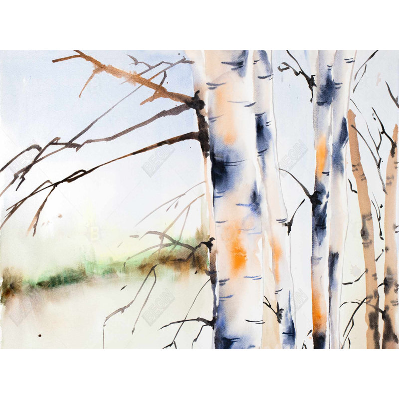 Birchs Trunks - Office Trees Duvet Cover for Home Decor