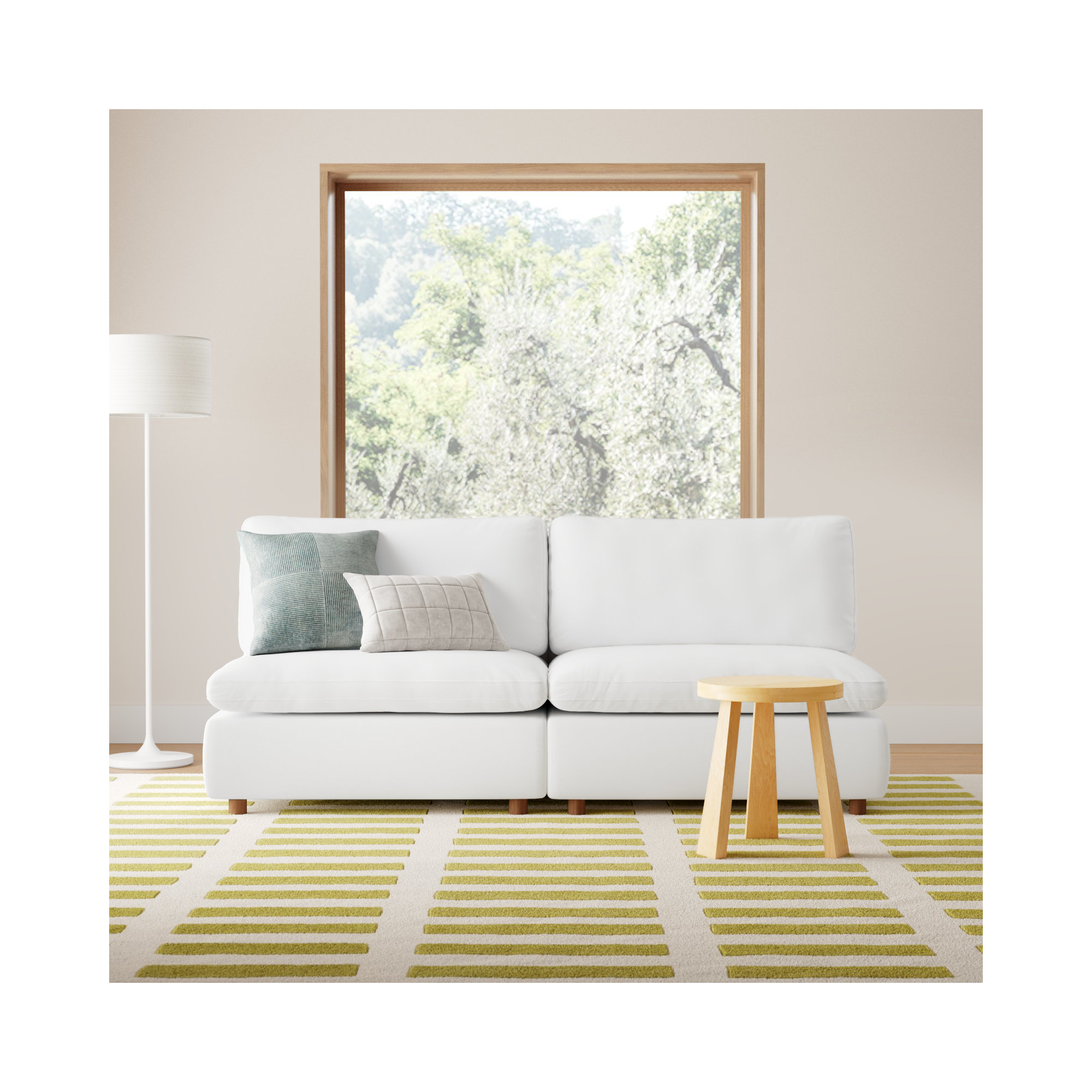 Jossa 76" Upholstered Loveseat, White