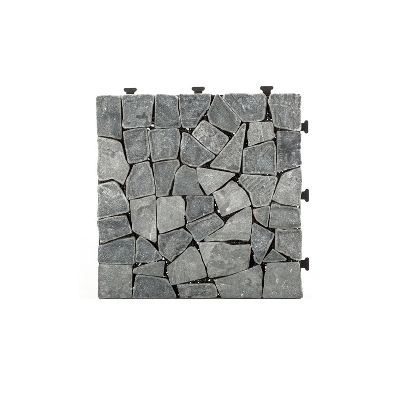 Dalle de pierre pour terrasse emboitable gris de 11,8 po x 11,8 po