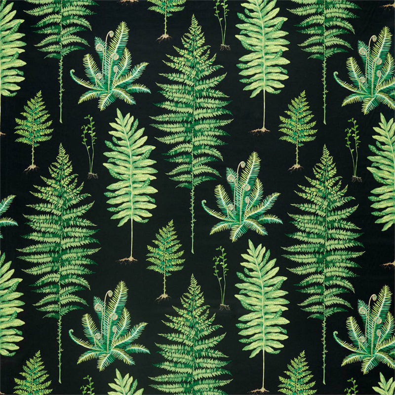Fernery Fabric, Botanical Green/Charcoal