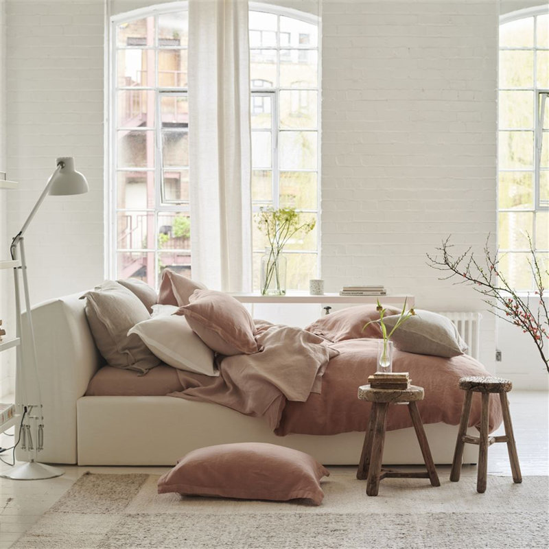Biella Cameo & Parchment Duvet Cover, Queen Duvet Cover