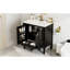 Meuble-lavabo 30 po avec lavabo, deux portes avec tablette, charnières de porte à fermeture en douceur, style rétro, noir-866119897