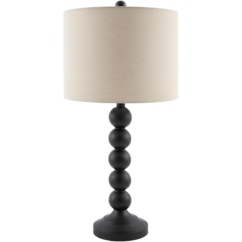 Elaine Table Lamp, Black, Beige, 27" H x 13" W x 15" D