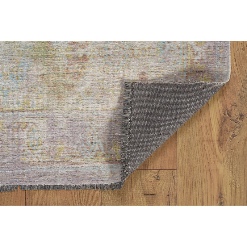 Laurel Mersin Machine Woven Polyester Area Rug in Purple, Runner 2'2" x 10'
