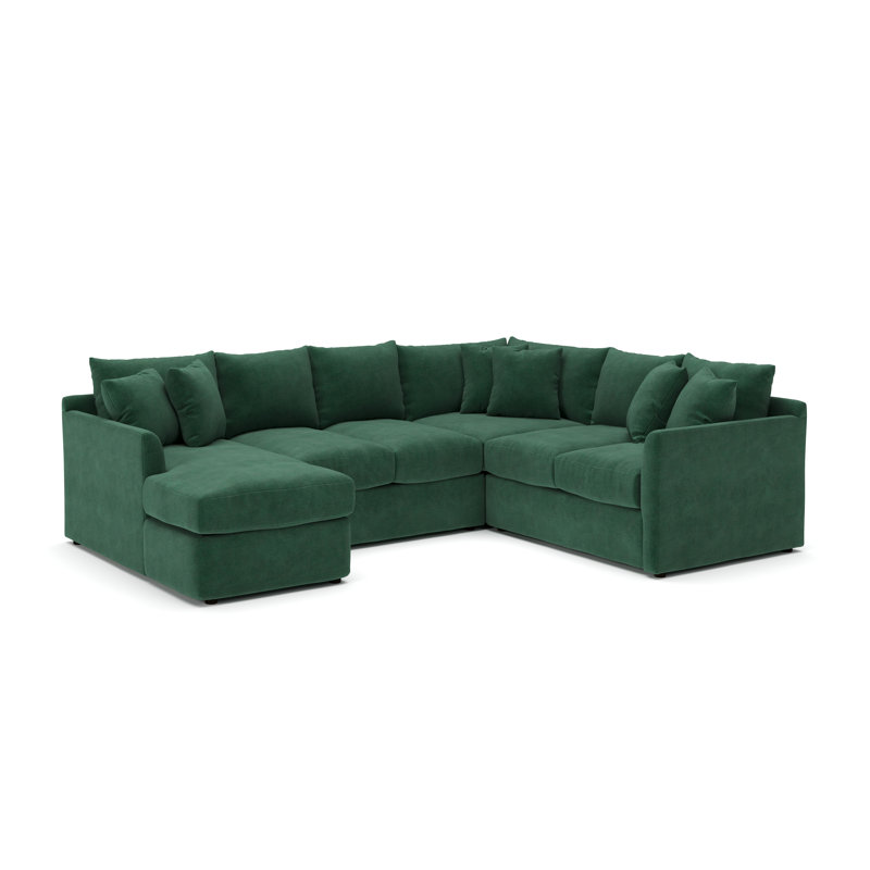 Canapé modulaire en U à 3 pièces de 6 pièces 119 po Cecelia, Reese en chenille performance avoine